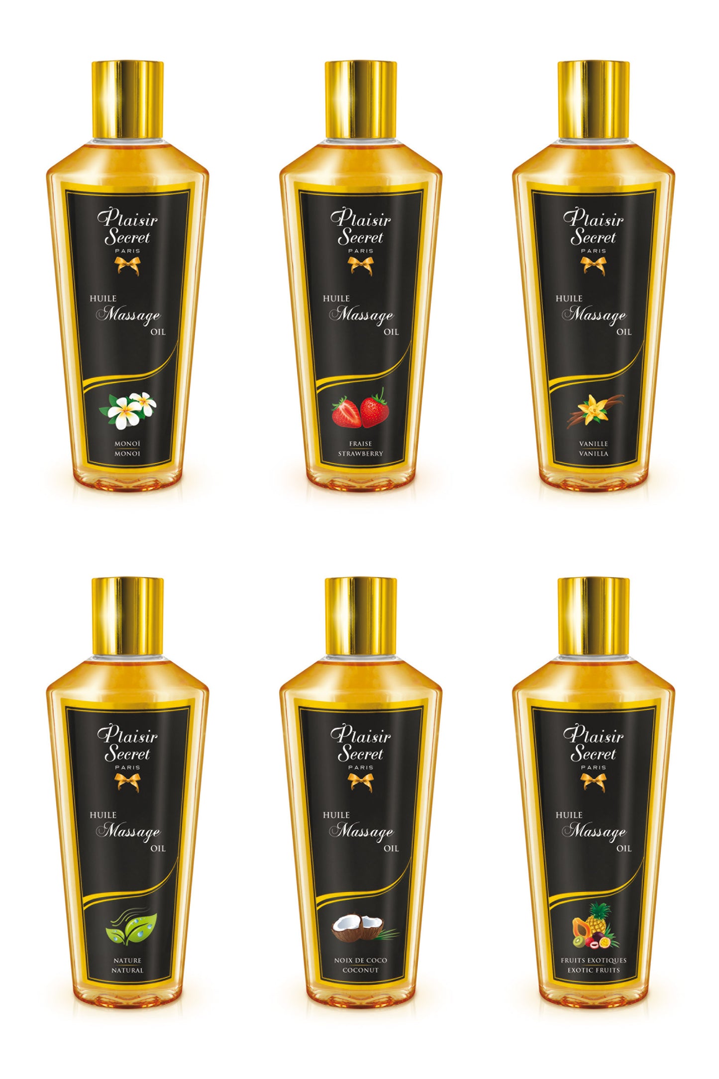 Plaisir Secret Pleasure Gift Set – 6 Massage Oils 30 ml – Cadeauset Massageolie