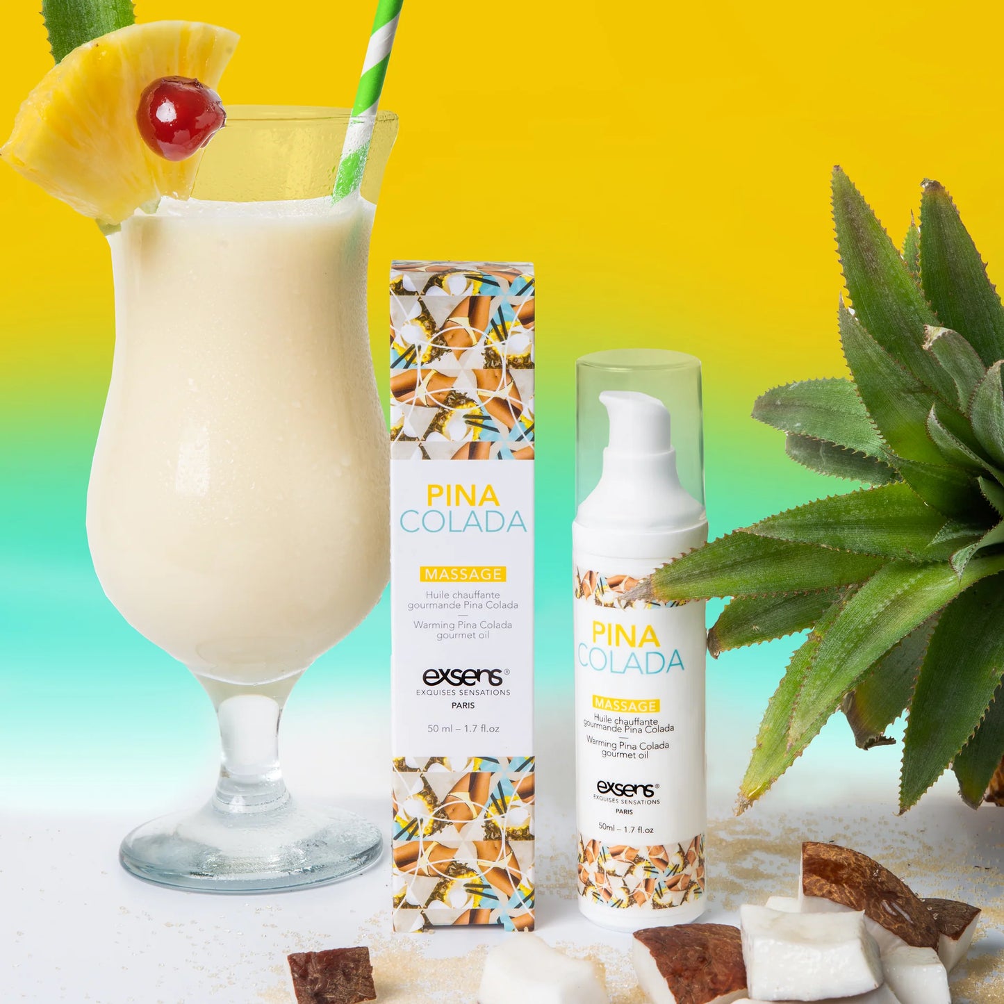 Exsens Pina Colada Verwarmende Gourmet Intieme Massageolie